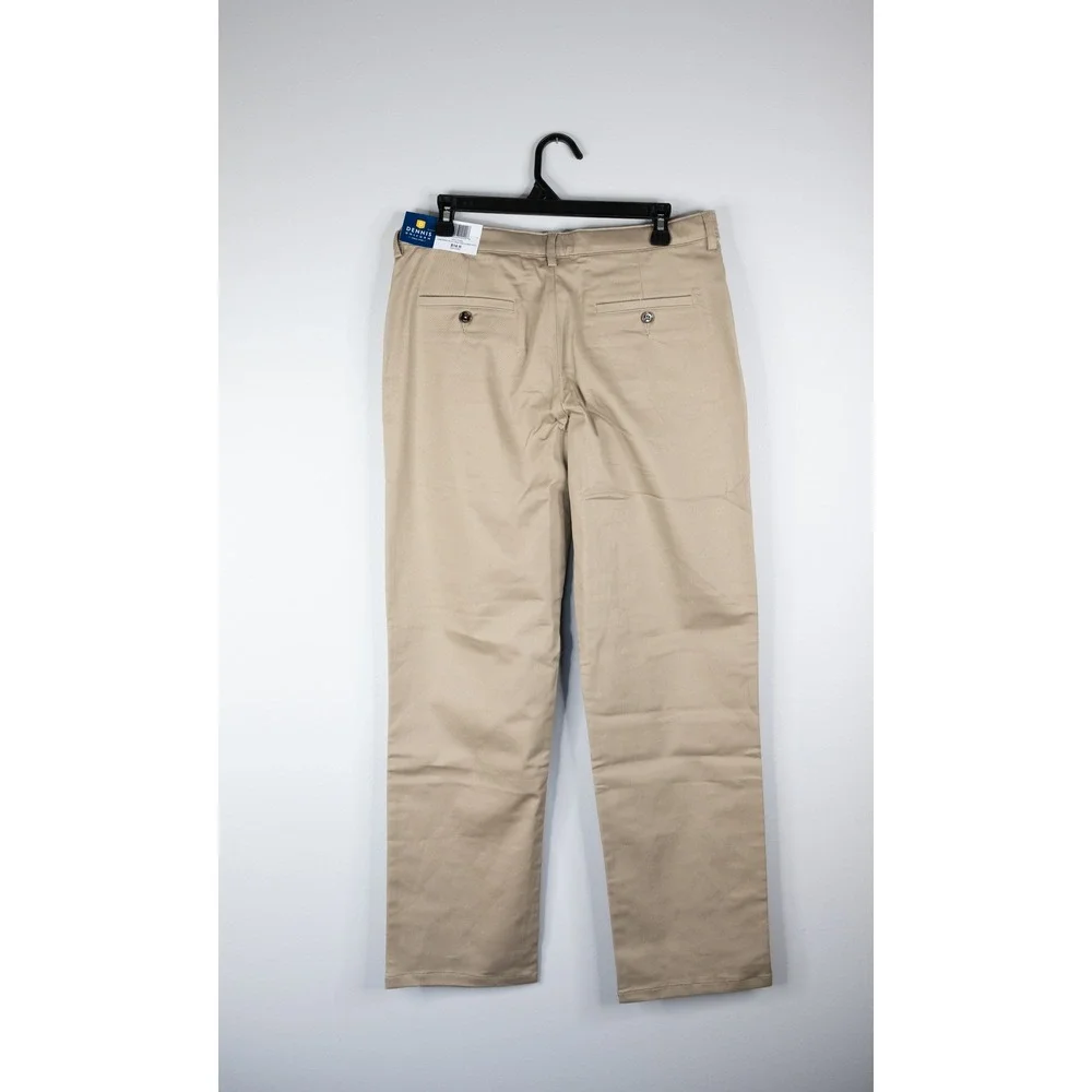 Dennis Uniform Dress Pants Boys 16 Husky Khaki New Irvington Flat Front Stretch